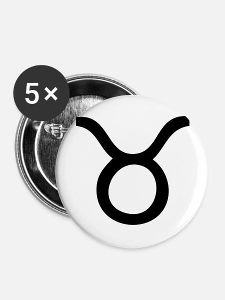 Sternzeichen Stier - Buttons klein 25 mm (5er Pack) - Weiß
