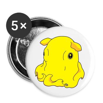 Umbrella elephant octopus - Buttons small 1''/25 mm (5-pack) - white - Front