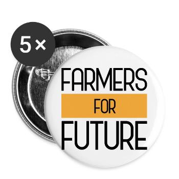 Farmers for Future - Buttons small 1''/25 mm (5-pack) - white - Front