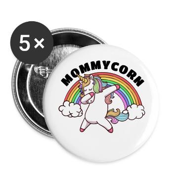 Beste Mutter Alles Gute Muttertag Mama Einhorn - Buttons klein 25 mm (5er Pack) - Weiß - Vorne