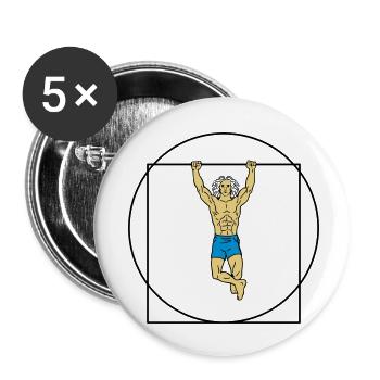 The Vitruvian man in strength (Color) - Buttons small 1''/25 mm (5-pack) - white - Front