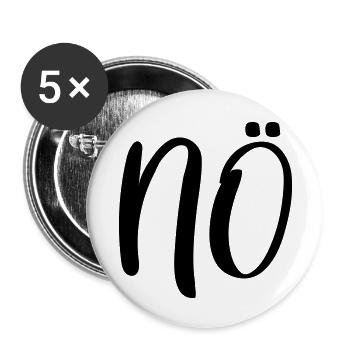 Nö Nein - Buttons klein 25 mm (5er Pack) - Weiß - Vorne
