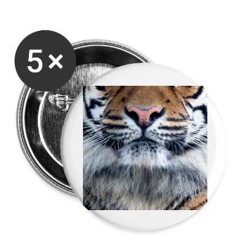 Le mentou de tigre - Lot de 5 petits badges (25 mm) - blanc - Devant