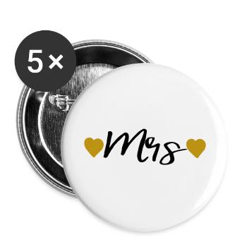 Gesichtsmaske Mrs - Buttons klein 25 mm (5er Pack) - Weiß - Vorne