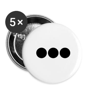 SCHWARZE PUNKTE - Buttons klein 25 mm (5er Pack) - Weiß - Vorne