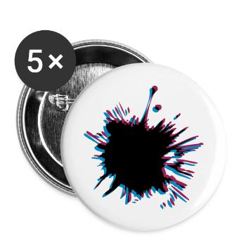 Des taches blob 3D - Lot de 5 petits badges (25 mm) - blanc - Devant