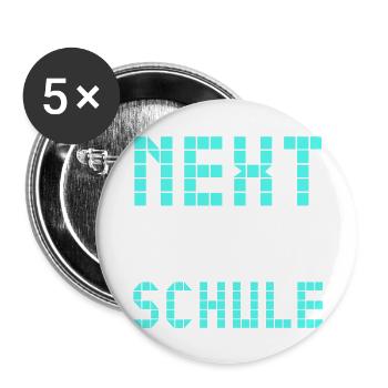 Next Level Schule - Buttons klein 25 mm (5er Pack) - Weiß - Vorne