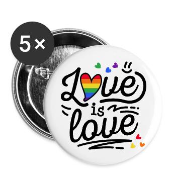 Toleranz Lgbt Regenbogenfahne Schwul Stolz Ehe - Buttons klein 25 mm (5er Pack) - Weiß - Vorne
