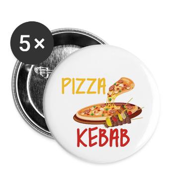 J'adore Pizza Kebab - Doner Kebab Vintage - Lot de 5 petits badges (25 mm) - blanc - Devant
