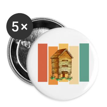 Apiculteurs abeilles - Lot de 5 petits badges (25 mm) - blanc - Devant