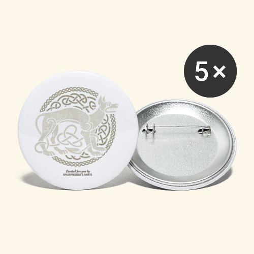 Irland T Shirt Hund und keltisches Ornament - Buttons klein 25 mm (5er Pack)