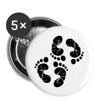 Feet twins stamp - Buttons small 1''/25 mm (5-pack) - white - Front