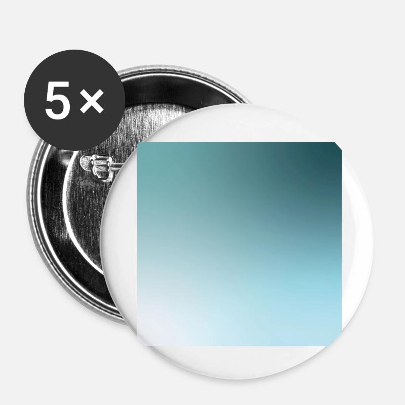 Gradient blue tones - Buttons small 1''/25 mm (5-pack) - white