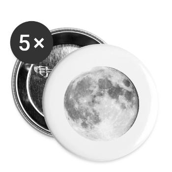 Mond - Buttons klein 25 mm (5er Pack) - Weiß - Vorne