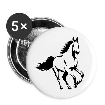 Cheval Animal Étalon Mare Poulain - Lot de 5 petits badges (25 mm) - blanc - Devant