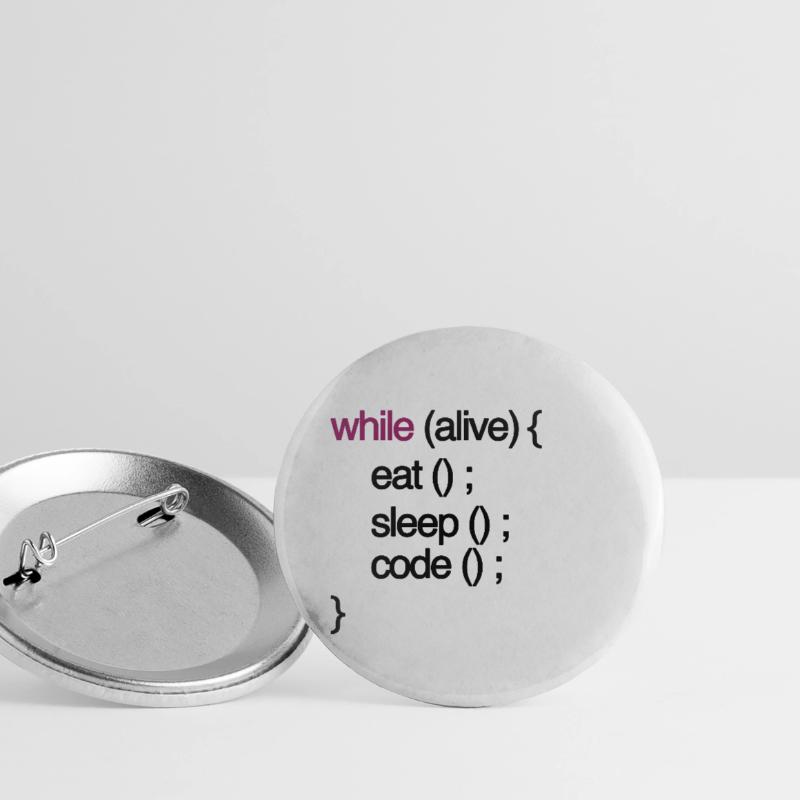 tandis que le code vivant Programmation de programmation informaticien Lot de 5 petits badges (25 mm)