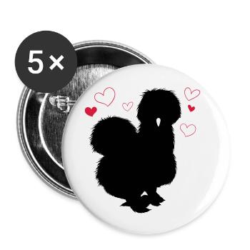 Silk hen - Buttons small 1''/25 mm (5-pack) - white - Front