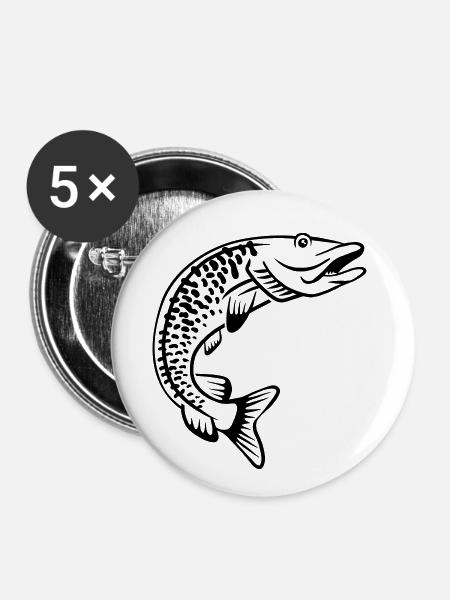 Hecht - Buttons klein 25 mm (5er Pack) - Weiß