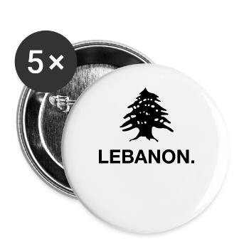 Libanon Beirut Libanese Libanesin Libanesisch LBN - Buttons klein 25 mm (5er Pack) - Weiß - Vorne