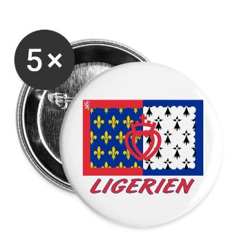 Ligérien - Lot de 5 petits badges (25 mm) - blanc - Devant