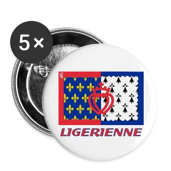 Ligérienne - Lot de 5 petits badges (25 mm) - blanc - Devant