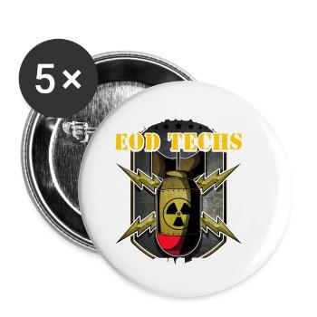 EOD Tech Explosive Ordinance Disposal Quote - Buttons small 1''/25 mm (5-pack) - white - Front