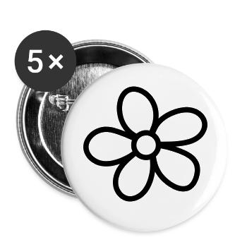 Bloom flower bloom minimally naturally - Buttons small 1''/25 mm (5-pack) - white - Front