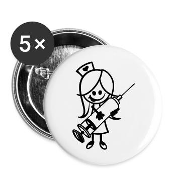 Krankenschwester Pflegerin Betreuer Sozialarbeiter - Buttons klein 25 mm (5er Pack) - Weiß - Vorne