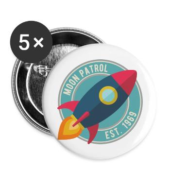 Rakete Moon Patrol Rocket - Buttons small 1''/25 mm (5-pack) - white - Front