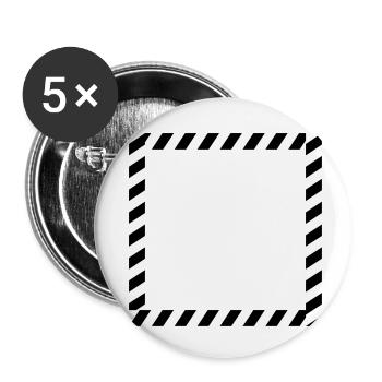 Shield frame caution tape - Buttons small 1''/25 mm (5-pack) - white - Front