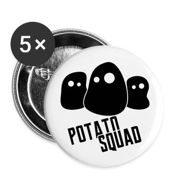 PotatoSquad Logo - Buttons klein 25 mm (5er Pack) - Weiß - Vorne
