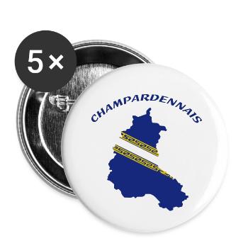 CHAMPARDENNAIS - Lot de 5 petits badges (25 mm) - blanc - Devant