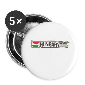 Ungarn Landmark Travel Souvenir Ungarische Flagge - Buttons klein 25 mm (5er Pack) - Weiß - Vorne