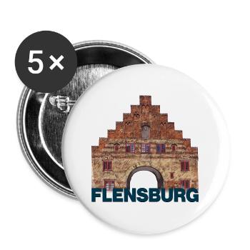 Nordertor Flensburg - Buttons klein 25 mm (5er Pack) - Weiß - Vorne