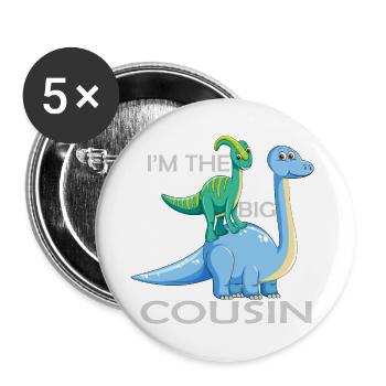 I'm the big cousin gift - Lot de 5 petits badges (25 mm) - blanc - Devant