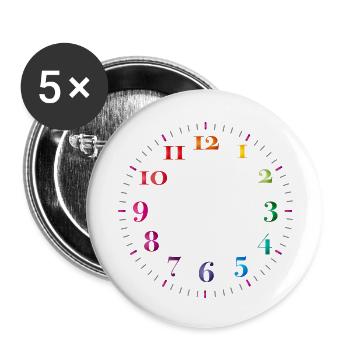 Dial with colored digits without clock hands - Buttons small 1''/25 mm (5-pack) - white - Front