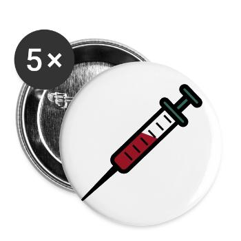 Spritze - Buttons klein 25 mm (5er Pack) - Weiß - Vorne