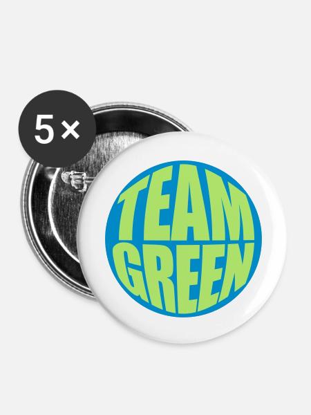 Green Team Logo - Buttons klein 25 mm (5er Pack) - Weiß