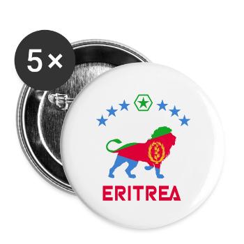 Conception de lion d'Érythrée - Lot de 5 petits badges (25 mm) - blanc - Devant