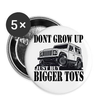 Defender Land-Rover Gift cadeau - Lot de 5 petits badges (25 mm) - blanc - Devant