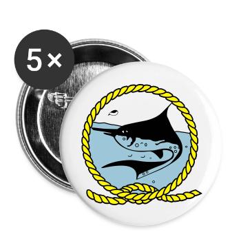 Logo Leawaka Haria - Lot de 5 petits badges (25 mm) - blanc - Devant