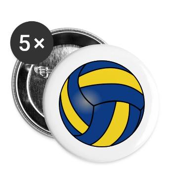 Volleyball pour les joueurs de volley-ball - Lot de 5 petits badges (25 mm) - blanc - Devant