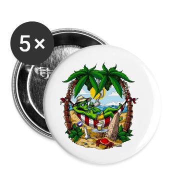 Alien Stoner Beach Party - Buttons klein 25 mm (5er Pack) - Weiß - Vorne