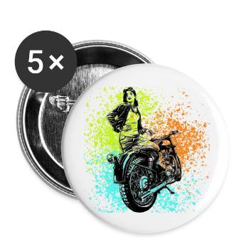 Motorcycle - Buttons small 1''/25 mm (5-pack) - white - Front