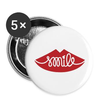 Smile - Buttons small 1''/25 mm (5-pack) - white - Front