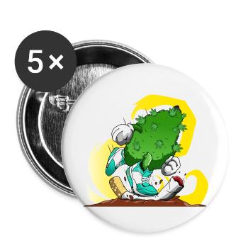 Fumer de l'herbe, pas des cigarettes - Lot de 5 petits badges (25 mm) - blanc - Devant