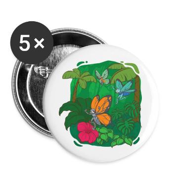 Schmetterlinge - Buttons klein 25 mm (5er Pack) - Weiß - Vorne