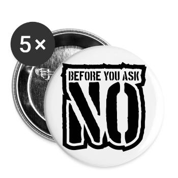 Saying logo no - Buttons small 1''/25 mm (5-pack) - white - Front
