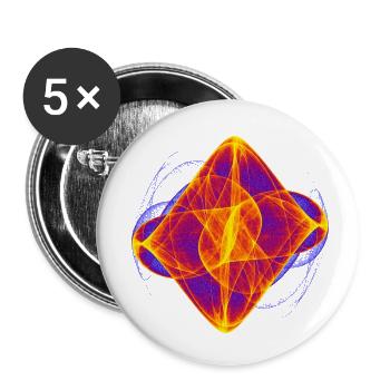 Aquarell Kunstgrafik Gemälde Bild Chaos 6769bry - Buttons klein 25 mm (5er Pack) - Weiß - Vorne