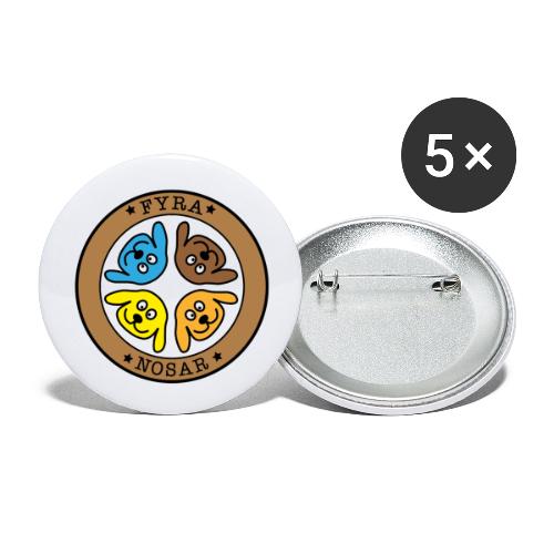 4 nosar - Små knappar 25 mm (5-pack)